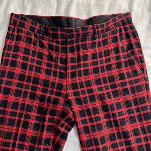 Red plaid pants